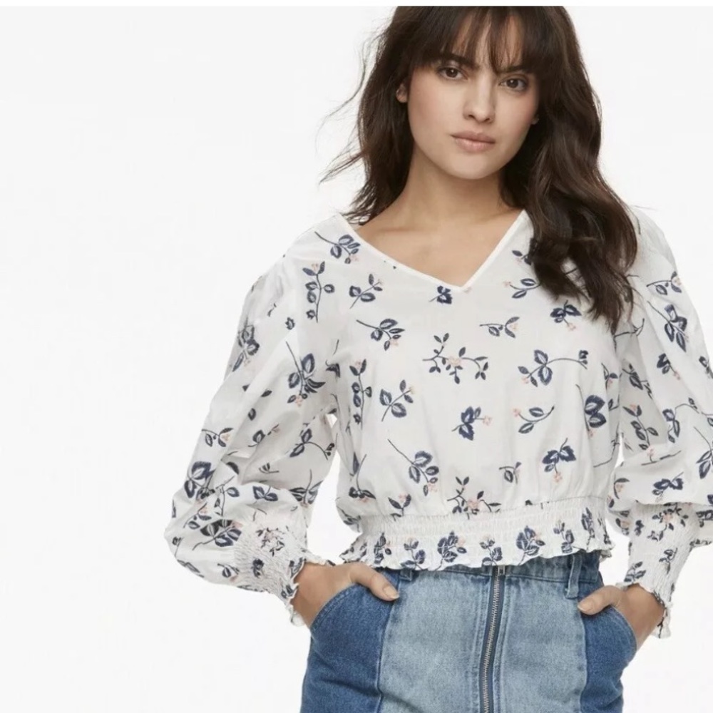 K/lab Juniors' Floral Embroidered Top Blouse